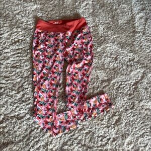 Uniqlo Orange and Pink Floral Leggings